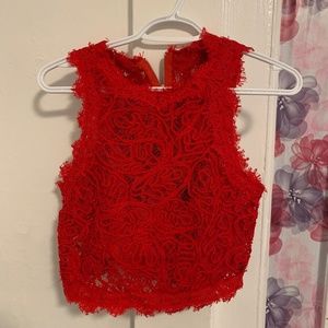 Red Crop top